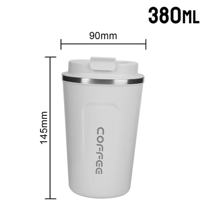 Double Stainless Steel Thermo Cafe Mug | Leak-Proof Travel Thermos for Coffee Tea