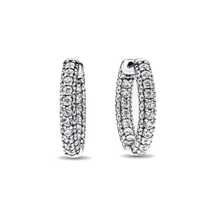 925 Silver Moon Star Earrings | White Zircon Love Pendant Jewelry for Women