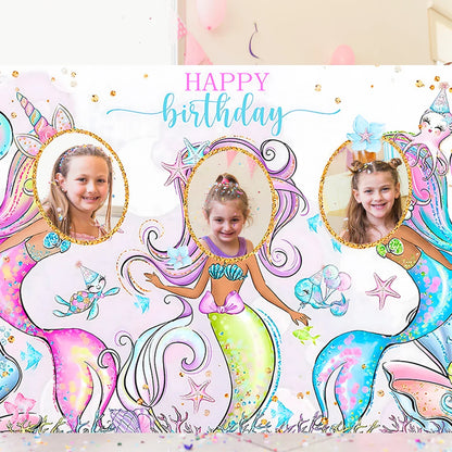 Dinosaur Birthday Polyester Background Mermaid Party Decor Kids Wedding Birthday Party Supplies Baby Shower Under The Sea Party