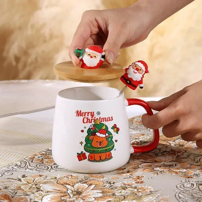 Mug Gift Box Ceramic Mug Christmas Gift Ceramic Mug with Lid with Spoon Set Cup Coffee Cup Christmas Dropshipping