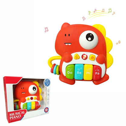 Jeu de piano-clavier de dessin animé pour enfants avec musique lumineuse clignotante Sons d'animaux Jouets musicaux pour bébés Jouets éducatifs Cadeaux pour enfants