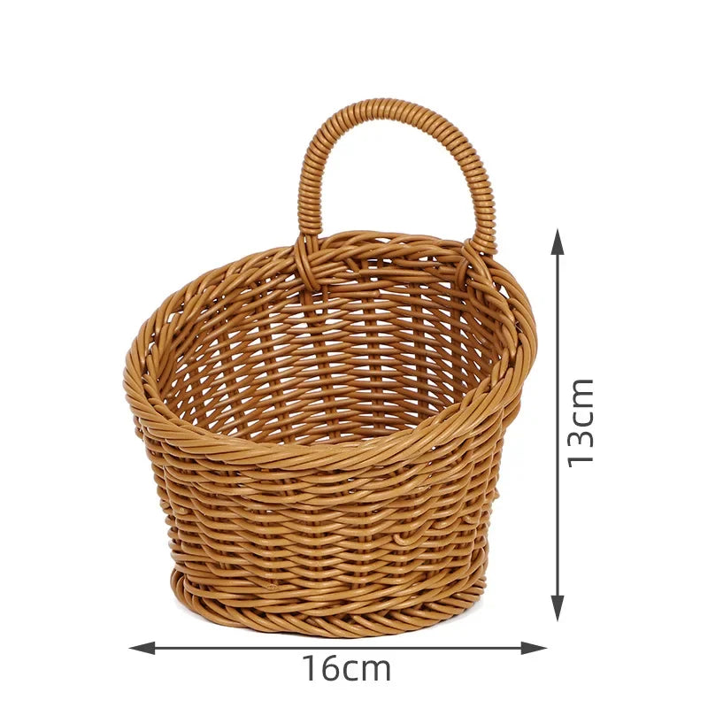 Cesta de pared para verduras, frutas y artículos varios, cesta de almacenamiento tejida, almacenamiento de cocina, decoración del hogar