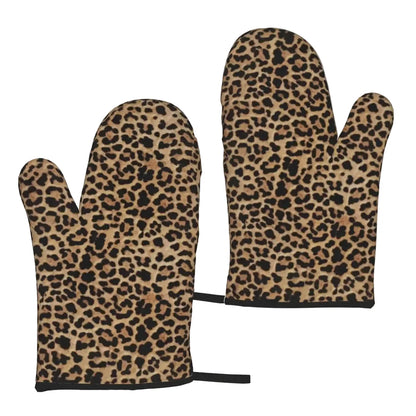 Animal Print Oven Gloves | Set of 2 Heat Resistant BBQ and Baking Gloves