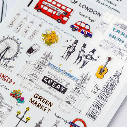 London Travel Sticker Set | PVC Scrapbook Decoration Kit