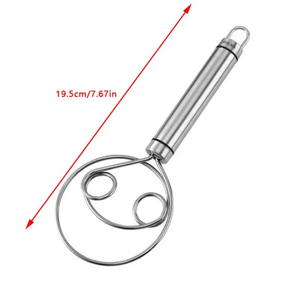 Danish Dough Whisk | Stainless Steel Mixing Rod for Baking