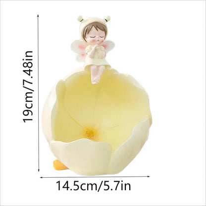 Ornements en résine de fée des fleurs, design amusant et mignon, peuvent être utilisés pour ranger des clés, peuvent également être utilisés pour placer des bonbons