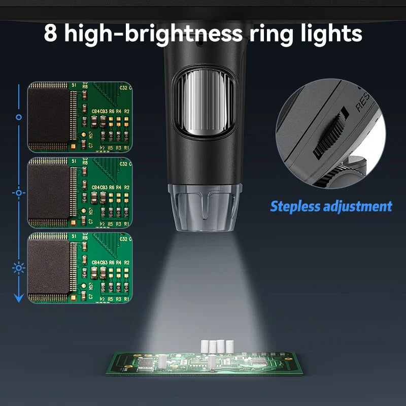 7 Inch IPS Digital Microscope 1200X HD USB Soldering Repair Camera