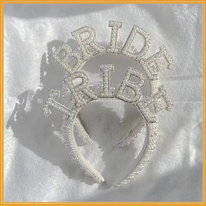 Bride to be Pearl crown Headband Bach Bachelorette hen Party Bridal Shower wedding engagement rehearsal dinner Decoration Gift