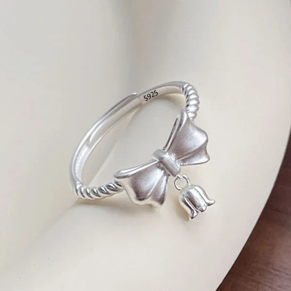 VENTFILLE 925 Sterling Silver Flower Ring | Hollow Out Retro Jewelry for Women