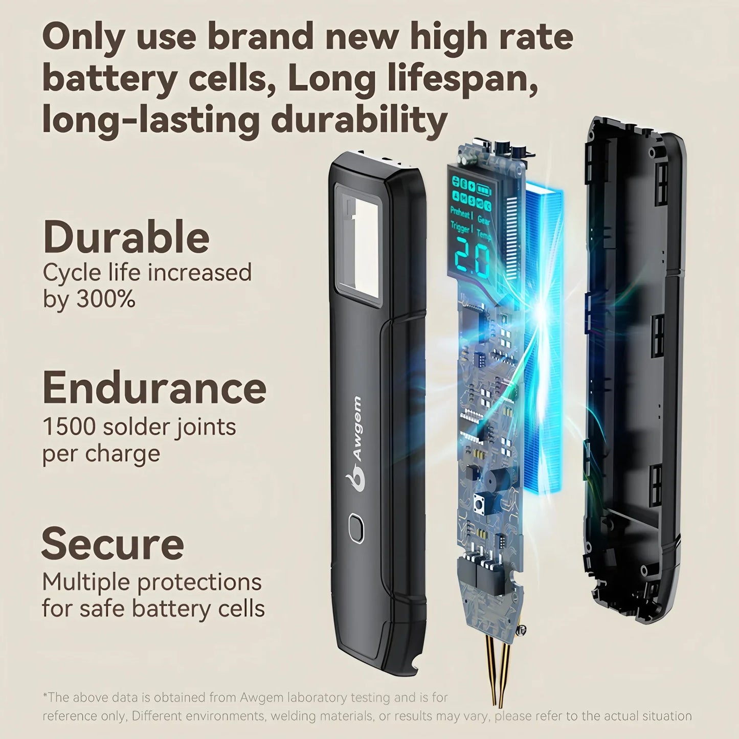 Awgem Portable Handheld Spot Welder DIY Adjustable 90 Gears for 18650 Battery
