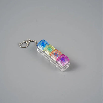 LED Light Up Keychain Keyboard Fidget Toy | Clickable Stress Relief Keychain