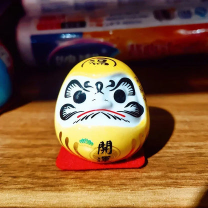 Cerámica Japonesa Daruma Artesanía Gato de la Suerte de Dibujos Animados Adorno de la Fortuna Paisaje Accesorios de Decoración del Hogar Regalos Decoración de la Sala de Estar