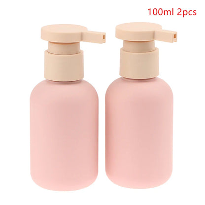 2Pcs Empty Plastic Pump Lotion Bottles | Travel Size Refillable Containers