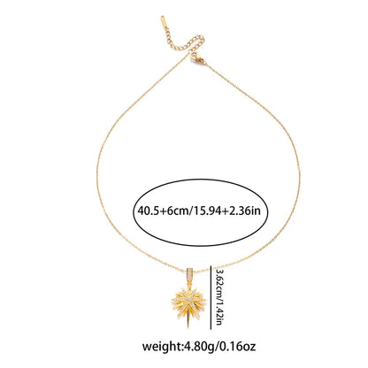 316L Stainless Steel Star Pendant Necklace | Shiny Zircon Jewelry for Women