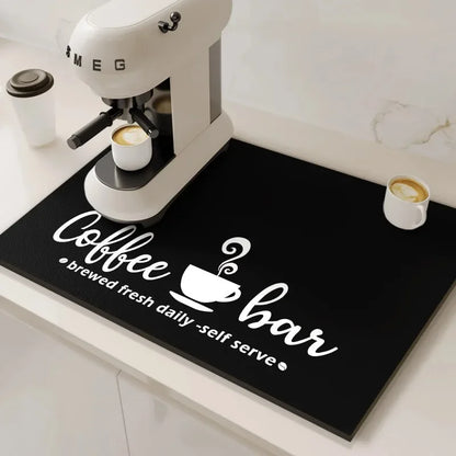 Tapis absorbant pour machine à café VIKAMA, absorbant l'eau et l'huile, égouttoir à vaisselle de cuisine, tapis absorbant à séchage rapide, tapis de vaisselle, décoration d'intérieur