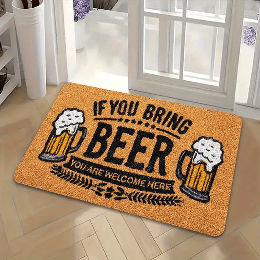 VIKAMA Beer Lovers Welcome Rug Living Room, Bedroom, Entryway Doormat Soft, Comfortable, Skin-Friendly Carpet Home Decor