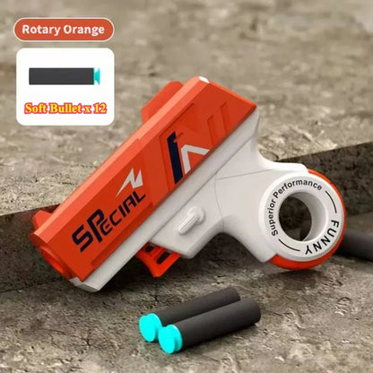 Mini Shell Soft Bullet Launcher Toy Gun | Manual Loading Stress Relief Toy for Outdoor Fun