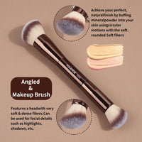 MAANGE Double Ended Foundation Brush | Contour and Blush Makeup Brush