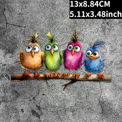 Funny Cartoon Bird Window Stickers | Self-Adhesive PVC Home Decals