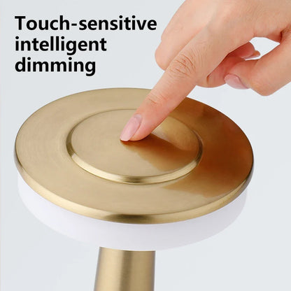 LED Metal Touch Table Lamp | Rechargeable Dimmable Night Light for Coffee Bar Decor