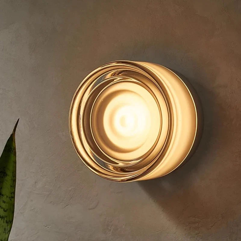 Modern LED Wall Sconce Amber Glass Living Room Bedroom Corridor Decor Light