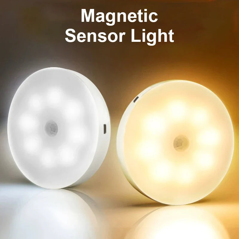 8LED Motion Sensor Night Light | USB Rechargeable Automatic Night Lamp for Bedroom