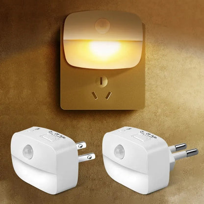 LED Night Light with Motion Sensor | Smart Plug-in Socket Lamp for Bedroom
