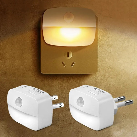 LED Night Light with Motion Sensor | Smart Plug-in Socket Lamp for Bedroom