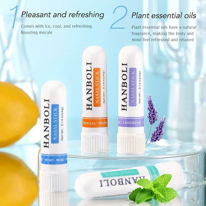 4Pcs Nasal Stick Aromatherapy Inhaler | Focus & Breathing Enhancer for Driving Alertness