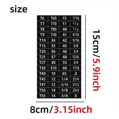 60pcs Mechanical Drive Socket Label Stickers | Quick and Easy Reminder Toolbox Decals