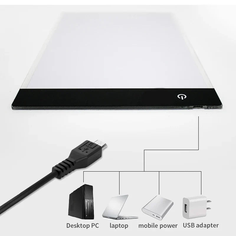 A5 LED Drawing Copy Pad Dimmable Light Board Adjustable Art Tablet Educational Toy