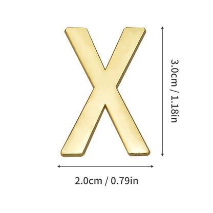 1 Pieza de metal autoadhesivo, número de casa, letras del alfabeto inglés para placa de puerta de apartamento, mesa, pegatinas de número de buzón de 3 x 2 cm