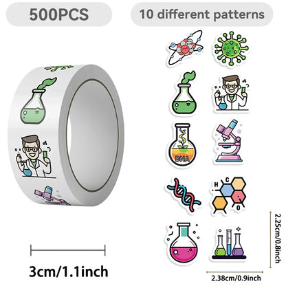 500PCS Chemistry Biology Experiment Decals | Waterproof Vinyl Science Stickers for Lab