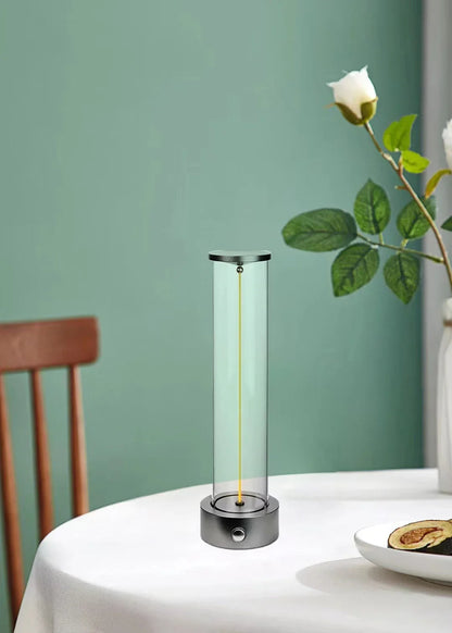 Lámpara de mesita de noche LED inalámbrica con un toque minimalista, regulable