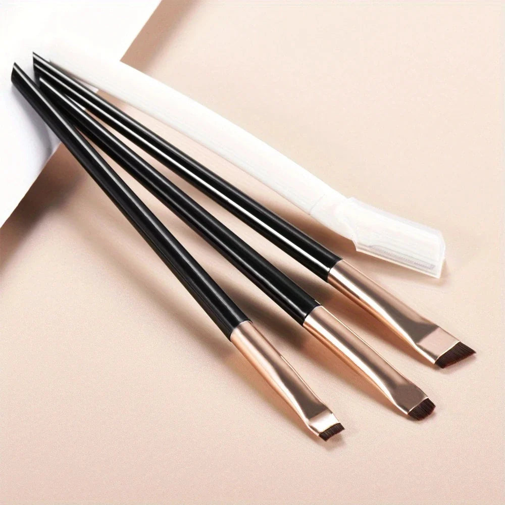 Ultra-Thin Eyebrow Brush Set | 3-Piece Angled Precision Makeup Brushes
