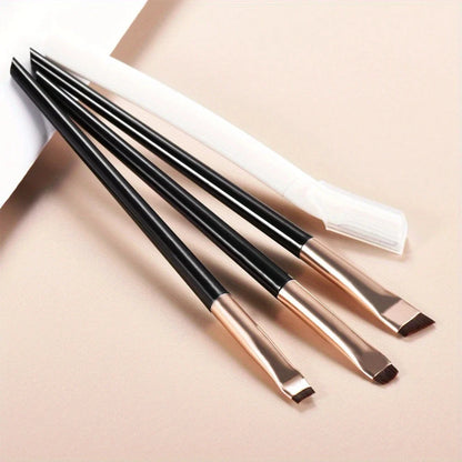Ultra-Thin Eyebrow Brush Set | 3-Piece Angled Precision Makeup Brushes