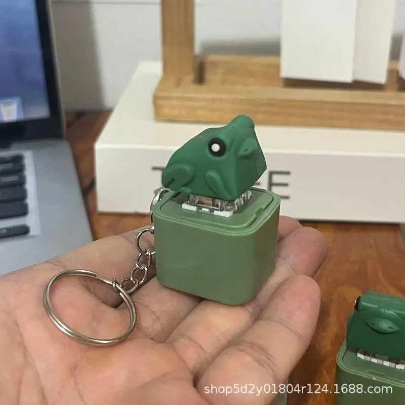 Funny Croaking Frog Keychain | Rechargeable Fidget Clicker with LED Light
