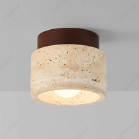 New European LED Yellow Cave Ceiling Lamp Cream Wind Corridor Porch Living Room Balcony Bedroom Lighting