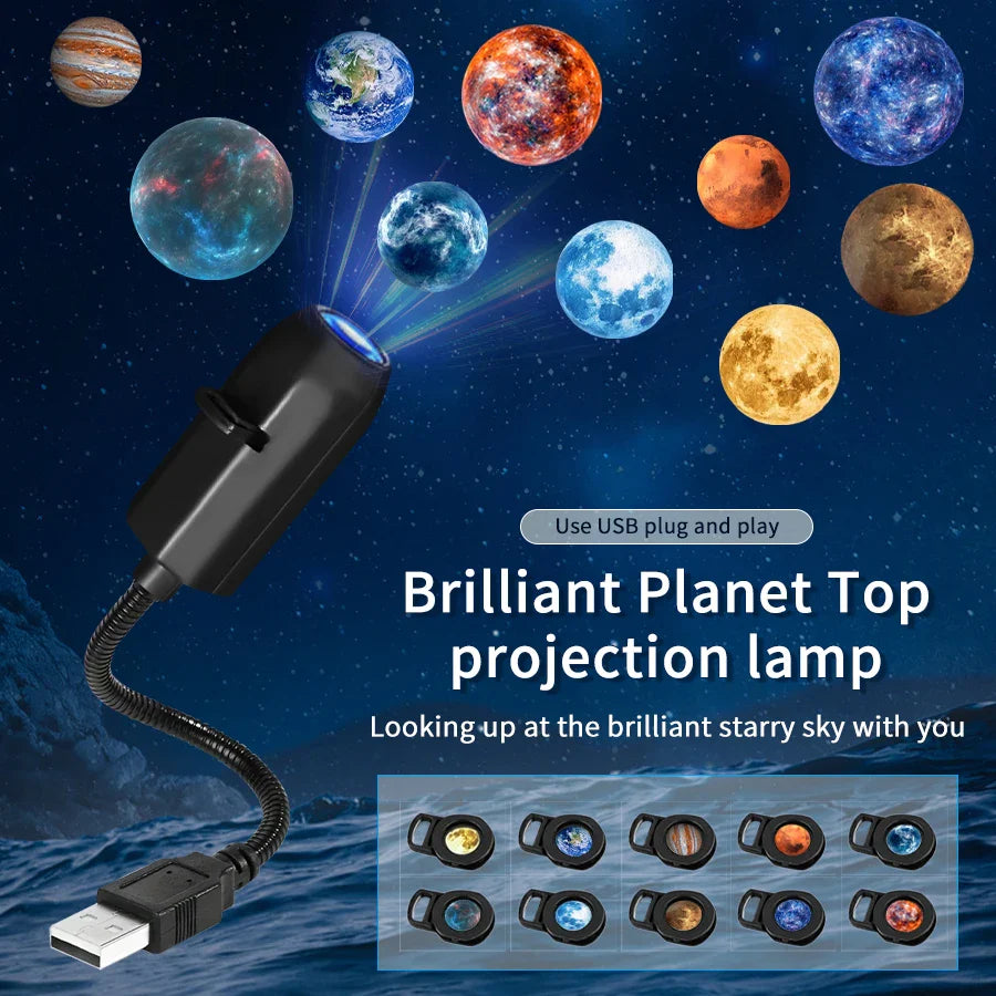 5V USB Plug In Projection Light | Planet Halloween Christmas Ceiling Decoration Lamp