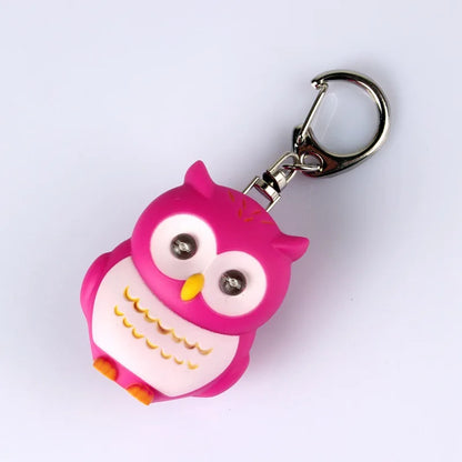 LED Owl Keychain with Sound and Light | Cute Bag Pendant for Keys