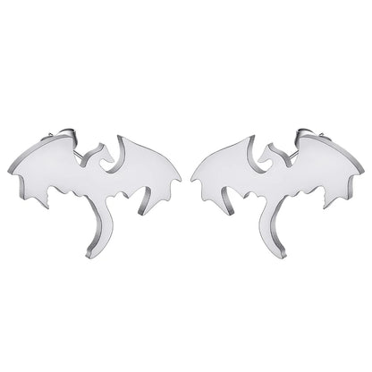 Punk Black Western Dragon Ear Stud | Stainless Steel Stud Earrings