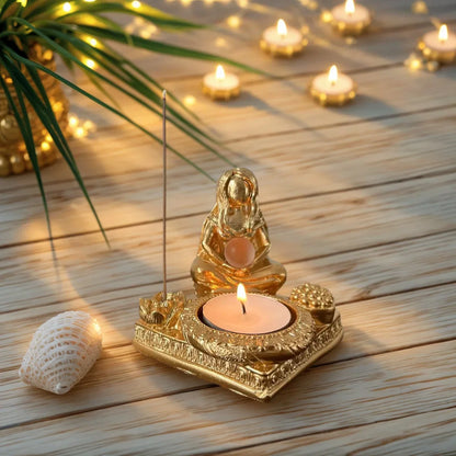 1 Piece of Light Luxury Moon Goddess Candle Holder and Aromatherapy Statue Ornament, Zen Meditation Space Decoration, Desktop Candle and Aromatherapy Holder, Artistic Atmosphere-Enhancing Item