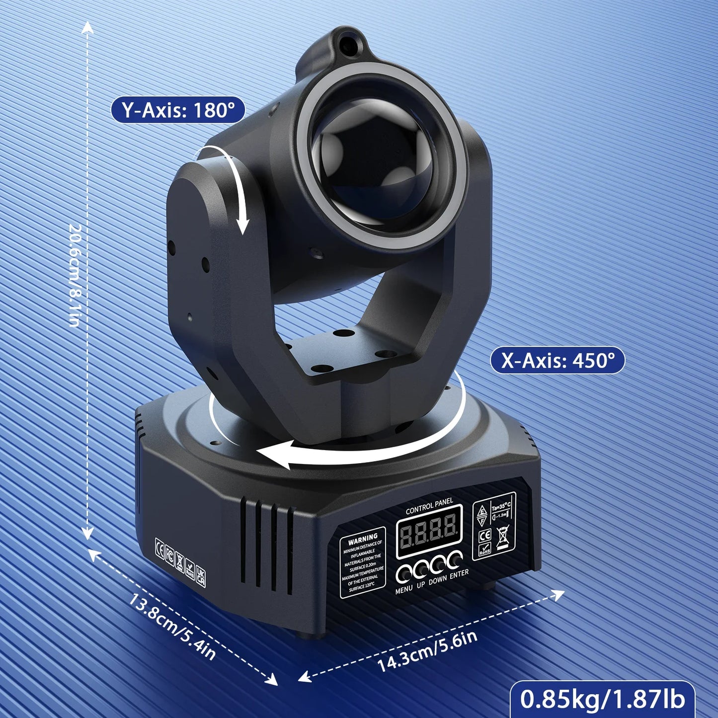 U'King 30W Mini Moving Head LED RGBW Spot Beam Stage Light DMX DJ Party Disco