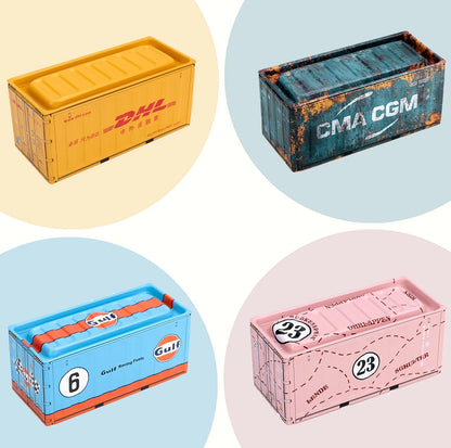 Lot de 4 mini boîtes de rangement en fer de style industriel rétro, décoration créative, objet de collection, mini conteneur de bureau, cadeaux miniatures