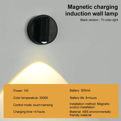 Magnetic USB Rechargeable LED Wall Light | Dimmable Touch Switch Reading Lamp