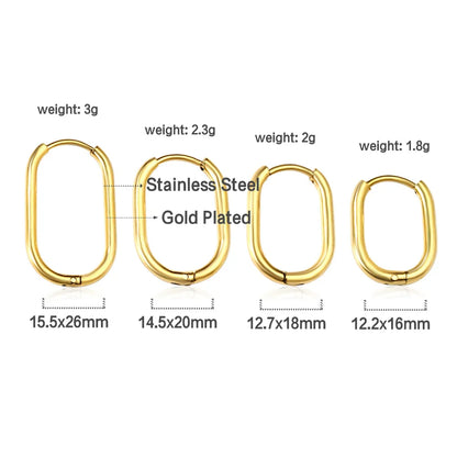 Stainless Steel Hoop Earrings for Women | Hypoallergenic Round Hinged Hoops - 12/14/16mm
