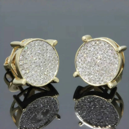 Square Cubic Zirconia Stud Earrings | Vintage Style for Women and Men