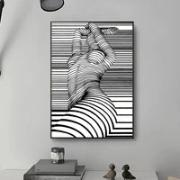 Modern Abstract Wall Art Black and White Nude Woman Picture HD Canvas Printed Poster Home Living Room Hallway Decoration
