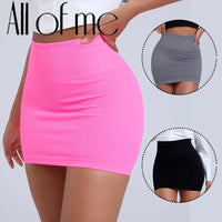 High Waist Knit Mini Skirt