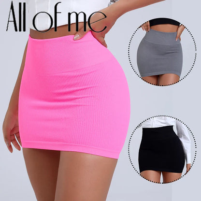 High Waist Knit Mini Skirt